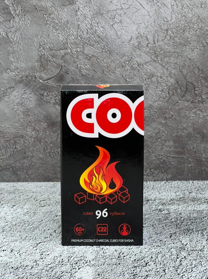 Кокосовый уголь Cocobrеco для кальяна 22мм-96шт-1кг